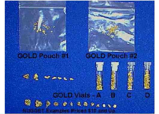 Purchase Gold in Nugget, vials and pouch forms.